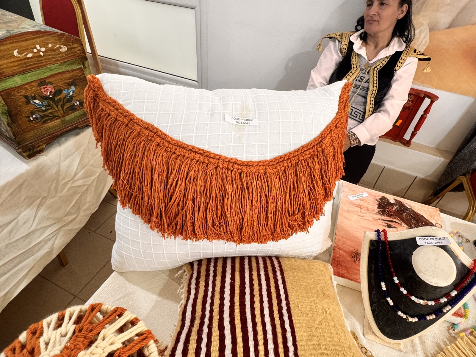 Coussin décoratif à franges