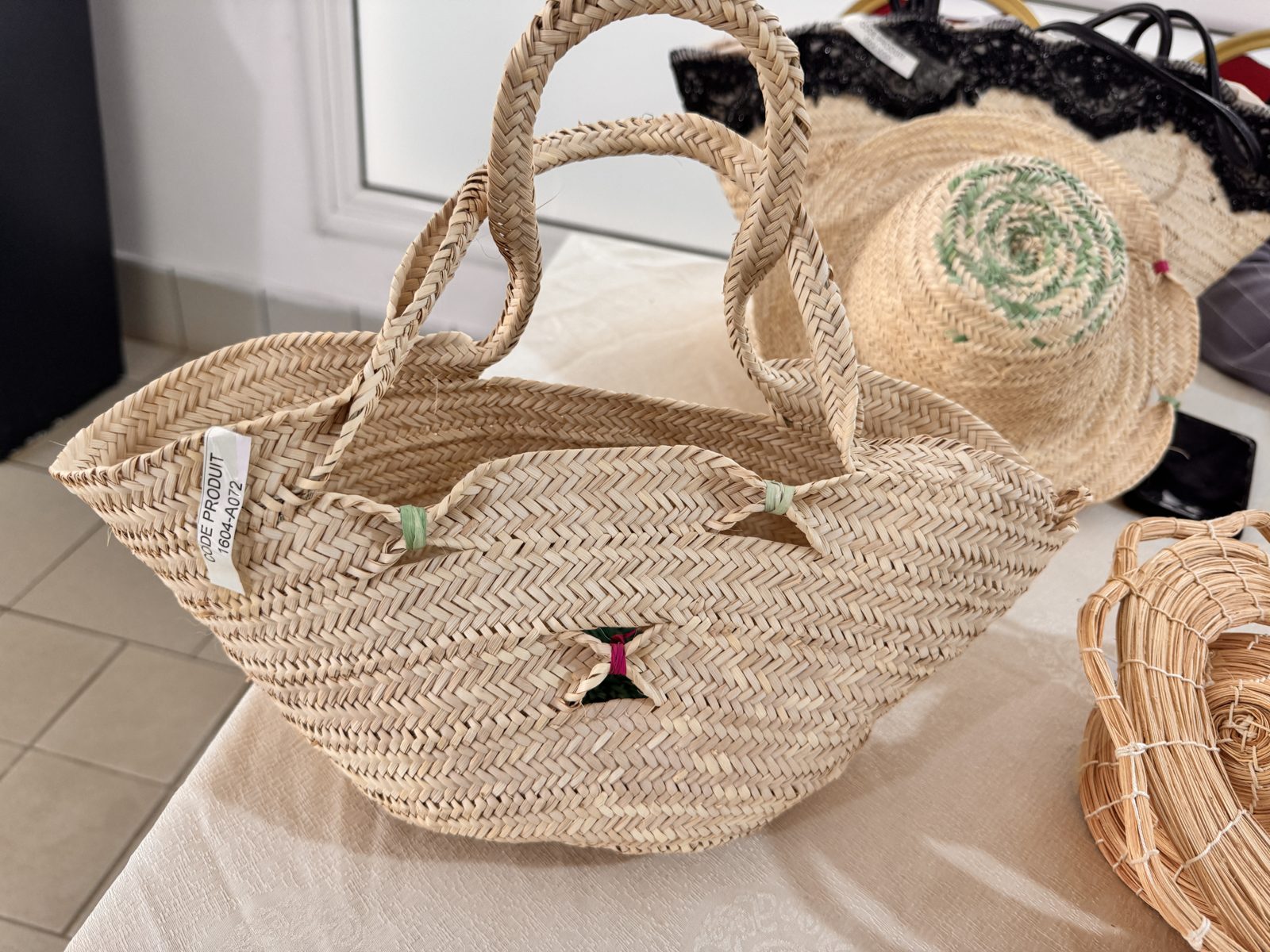 Panier en palmier naturel