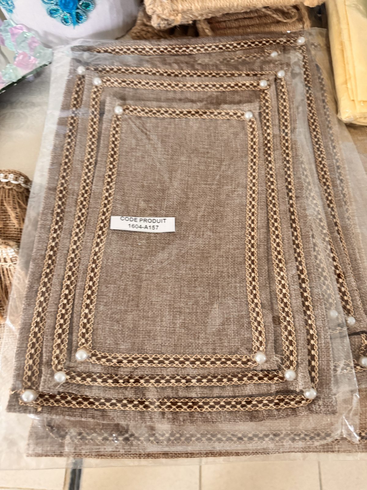 Set de table en jute perlé