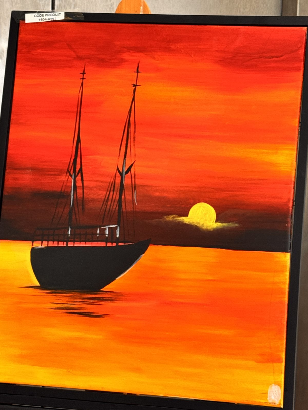 Toile « Voilier au crépuscule »