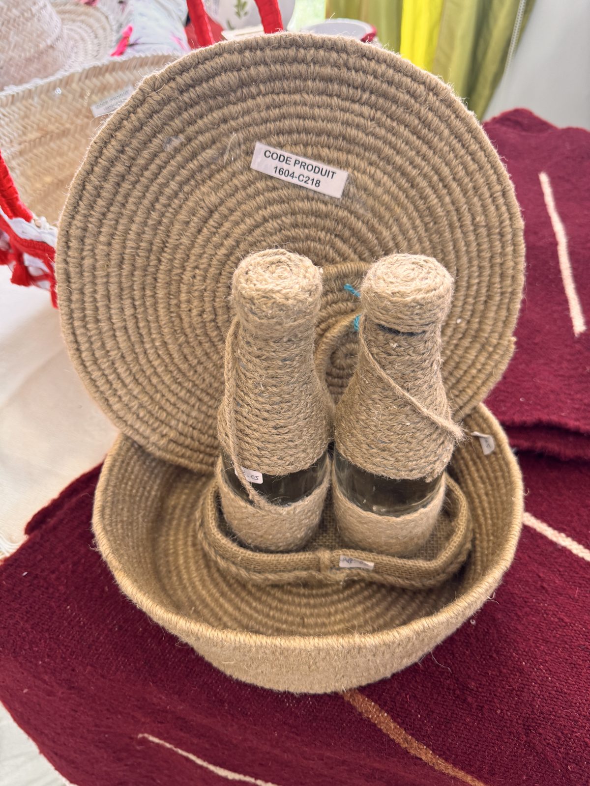 Corbeille en corde de jute