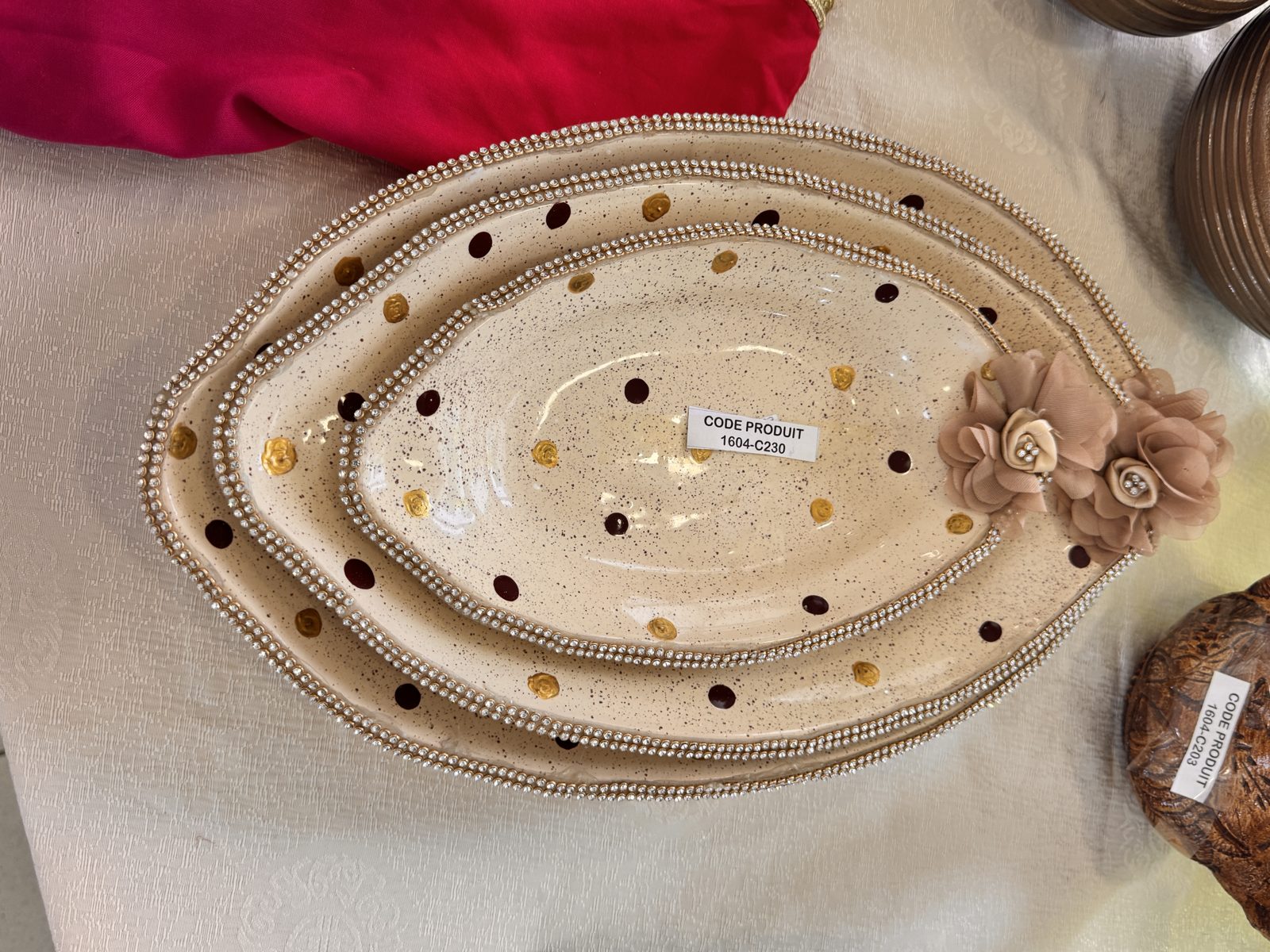 Corbeille ovale en fibres à fleurs